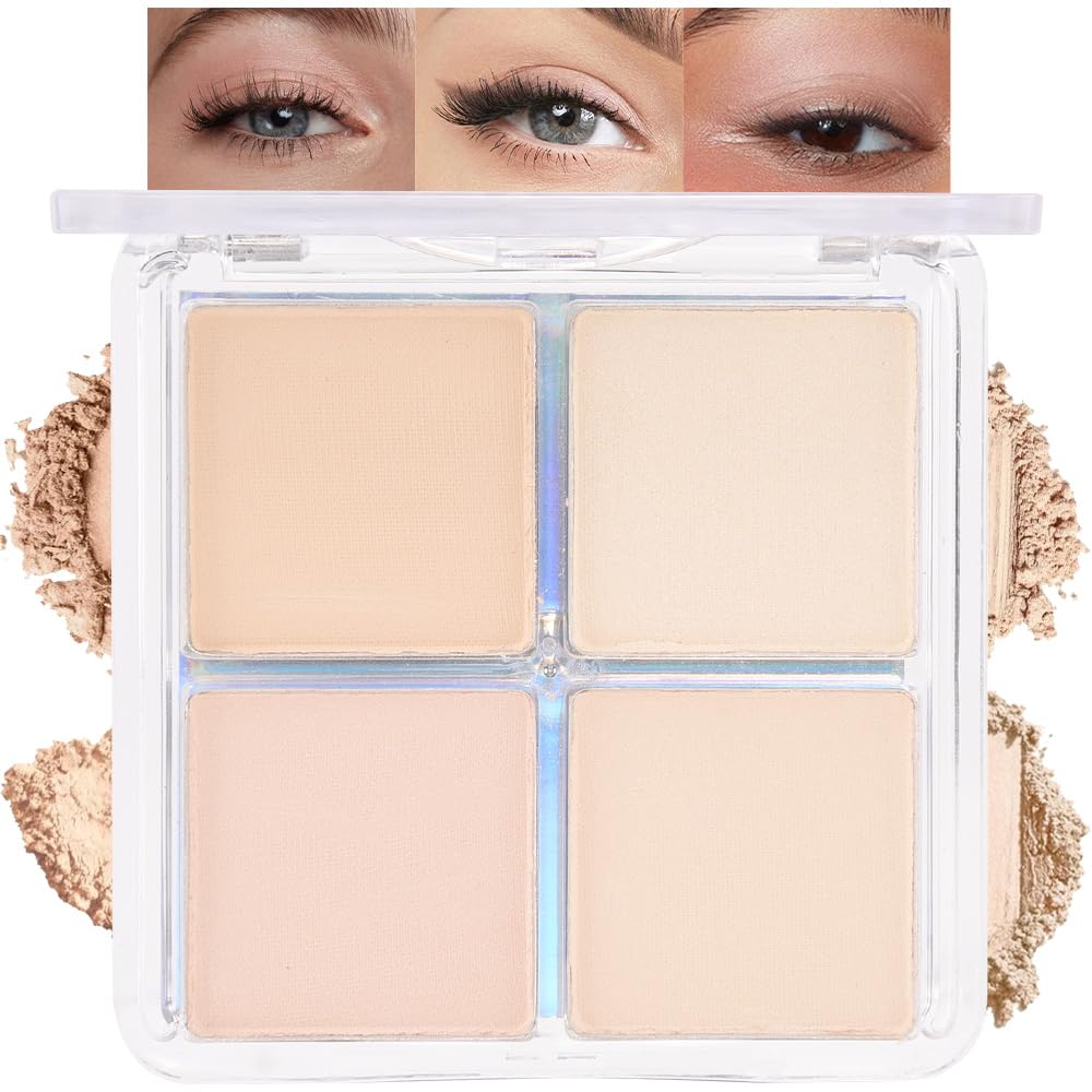 4 Colors Light Beige Nude Pink Ivory Eye Shadow Powder Palette Makeup for Women
| Neutral Matte Shimmer Cream Quad Eyes