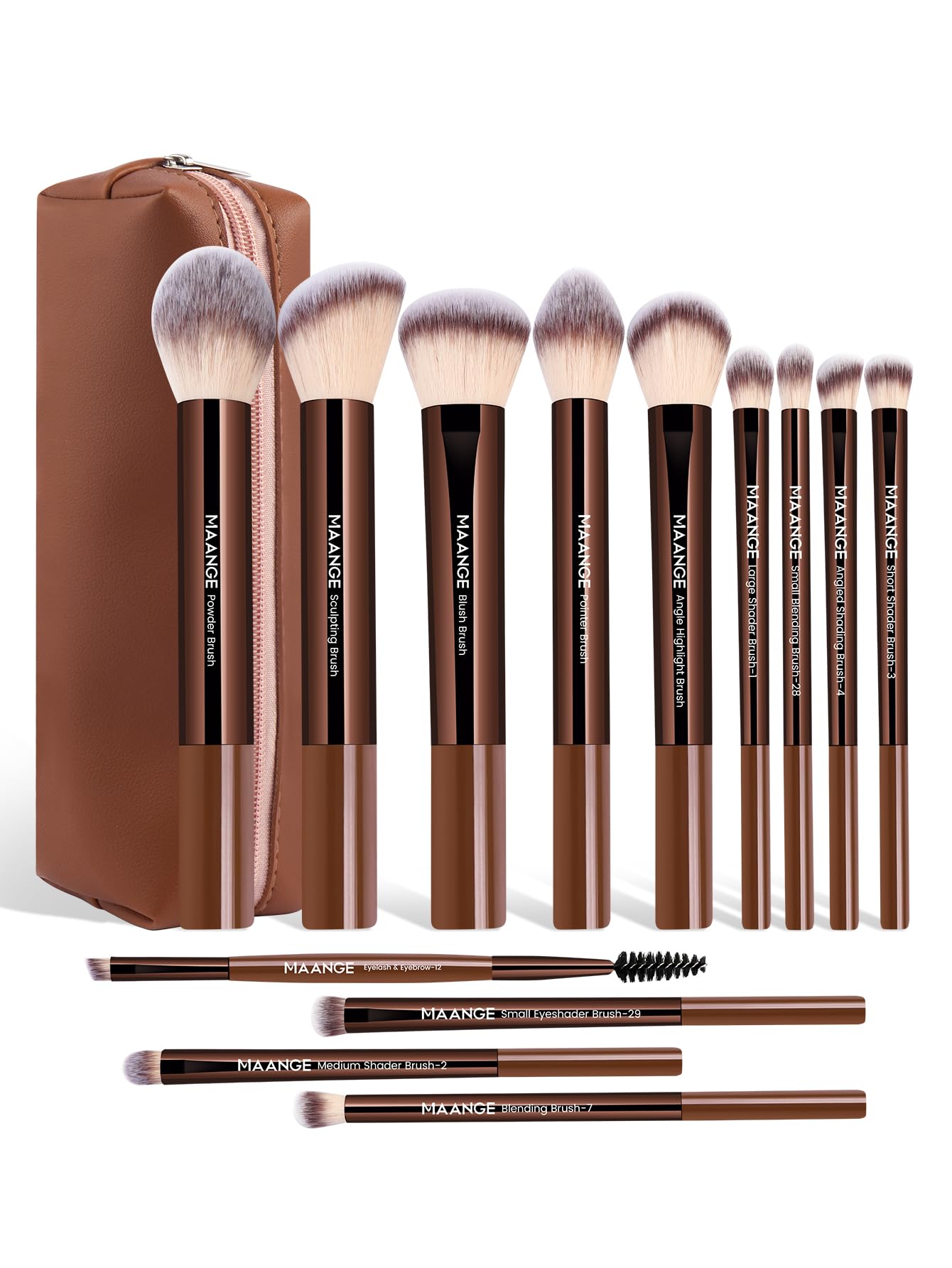 Premium MAANGE 13 PCS Professional Makeup Brushes for Coffee Lovers
| MAANGE 13 PCS Travel Makeup Brush Set with Case -